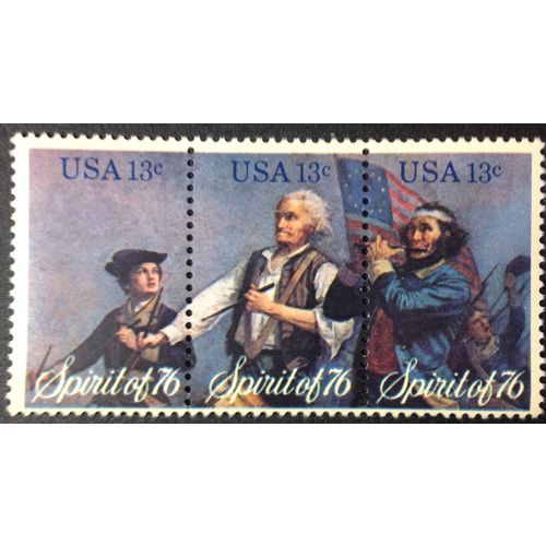 US Stamp #1629-31 mint: 1976 13c Spirit of 76 - strip of 3 MNH