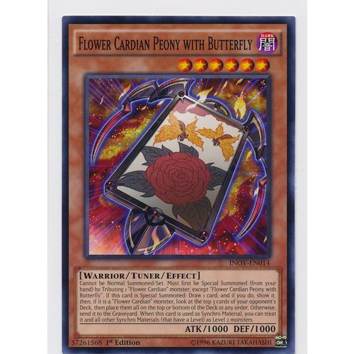 YuGiOh Invasion: Vengeance INOV-EN014 Flower Cardian Peony With Butterfly 1st Ed