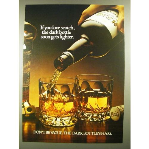 1980 Haig Scotch Ad - The Dark Bottle Soon Gets Lighter