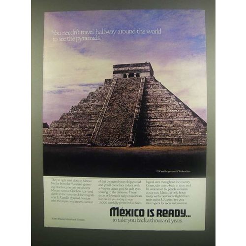 1984 Mexico Ministry of Tourism Ad - See Pyramids