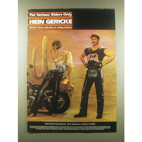 1985 Hein Gericke Riding leathers Ad - Serious Riders