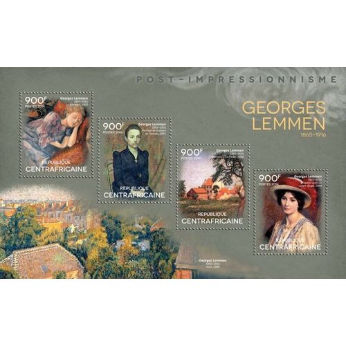 CENTRAL AFRICA 2014 SHEET MNH LEMMEN ART PAINTINGS ARTE PINTURAS 3