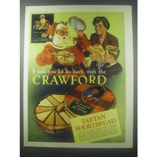 1954 Crawford Tartan Shortbread Ad - I told you I'd be back with the Crawford