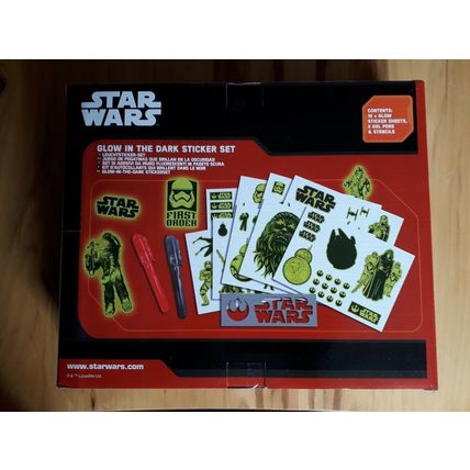 24 boxes Disney Star Wars Glow In The Dark Sticker Set incl Gel Pens & Stencil