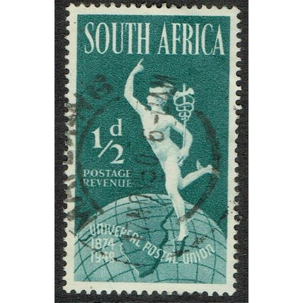 South Africa 1949 75th Anniversary of UPU ½d Blue Green SG128 FU