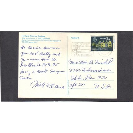 Used Postcard Curacao Stamp CV02866
