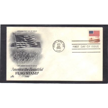 FDC Art Craft 1890 18c Flag (Cachet-U/A) CV00286