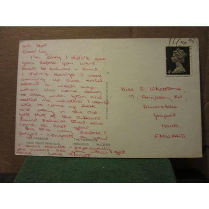 multiview, ABERDOVEY, WALES used vintage postcard 1968 pm #