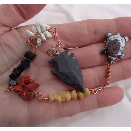 Handmade Gemstone Pendulum Dancing Spirit Arrowhead Energy Cord Chakracord