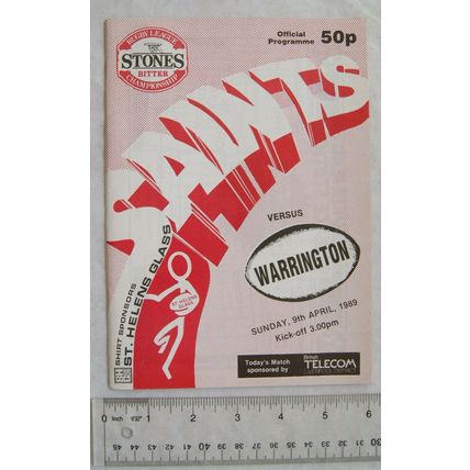 1989 programme St. Helens v. Warrington