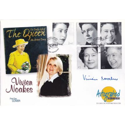 Vivien Noakes Queen Elizabeth II Book Author Hand Signed FDC