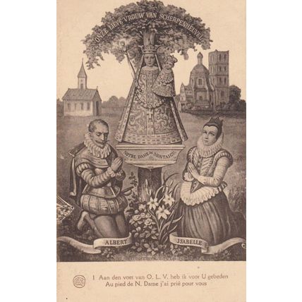 Albert Isabelle Notre Dame De Montaigu Scherpenheuvel Religious Postcard