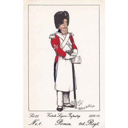 Vistula Legion Infantry Polish Pioneer 1st Regiment Soldier Napoleonic War Postc