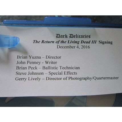RETURN OF THE LIVING DEAD III BLU RAY SIGNED BRIAN YUZNA NEW