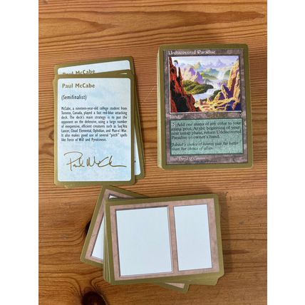 Magic the Gathering MTG CCG: World Championships Paul McCabe deck (A) 1997