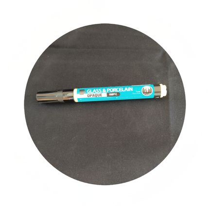 Glass & Porcelain Pen 2 - 4 mm Tip Black Opaque Bake on at 160c On an Oven CR53