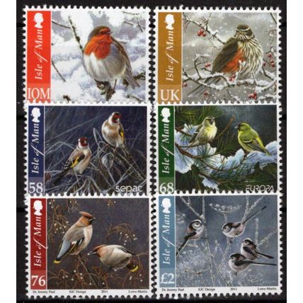 ZAYIX Isle of Man 1455-1460 MNH Birds in Winter Nature Animals 073123SM19M