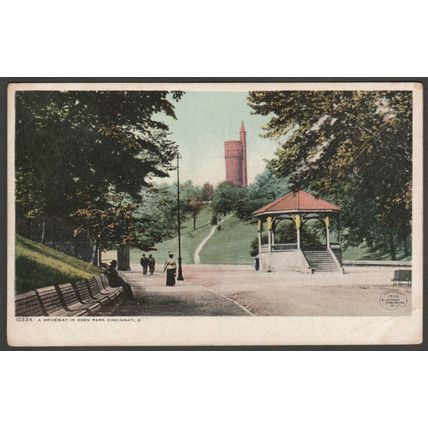 Driveway in Eden Park, Cincinnati, Ohio, 1906 - Detroit Publishing Co Postcard
