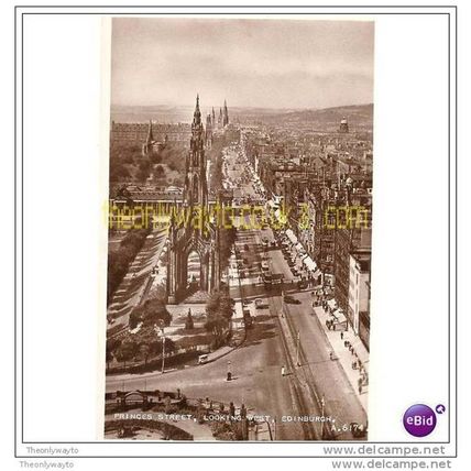 PRINCES STREET, LOOKING WEST (3), EDINBURGH, SCOTLAND, 1940s, Postcard