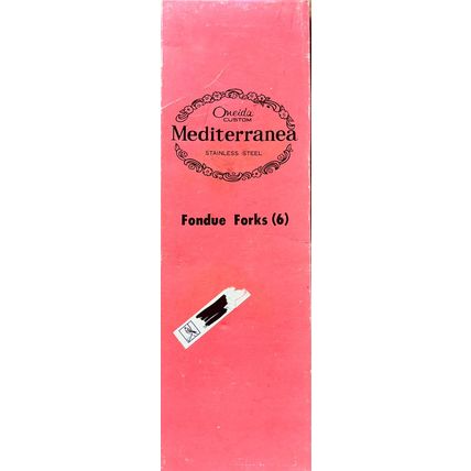 2-Tine Fondue Forks Stainless Steel Japan Onieda CUSTOM Mediterranea Set of 6