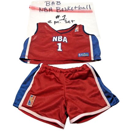 Build A Bear Workshop NBA Basketball Number 1 Jersey Red 2 Pieces Mesh