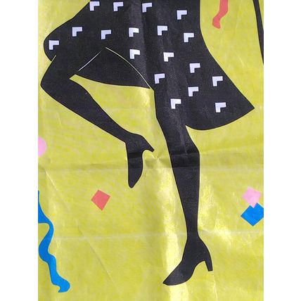 Vintage American Greetings Outdoor Yellow Flag Dancing New Year Party 42 Inches