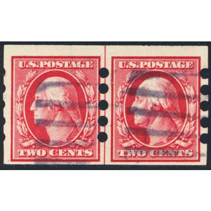 384, Used - 2¢ Mailometer Line Pair * Stuart Katz