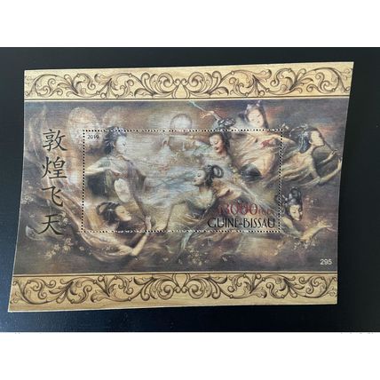 Guiné-Bissau 2019 Mi. Bl. 1883 Chinese Buddhism Flying Apsara Dunhuang Wood Bois