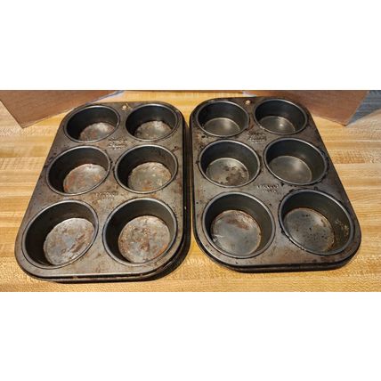 2 Vintage Silver Beauty 1-KCOLOY 1122-6 Muffin Tins