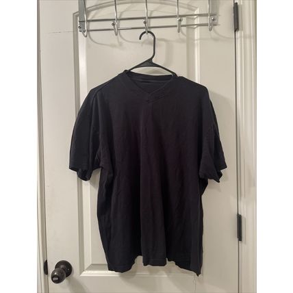 Men's Short Sleeve T-Shirt V Neck Black