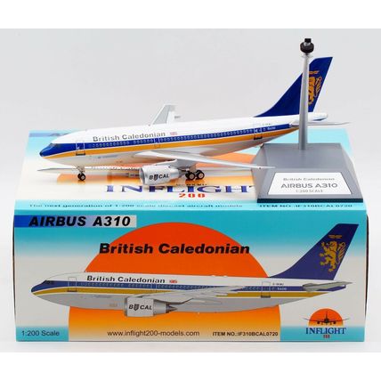 A310-203 BRITISH CALEDONIAN REG:G-BKWU W/STAND - INFLIGHT200 IF310BCAL0720 1/200