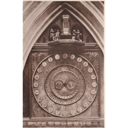 ED 342 WELLS CATHEDRAL -LIGHTFOOT'S CLOCK . PRINTED POSTCARD