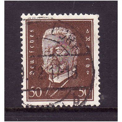 GERMANY 1928 SG439 50pf BROWN PRES VON HINDENBURG FINE USED