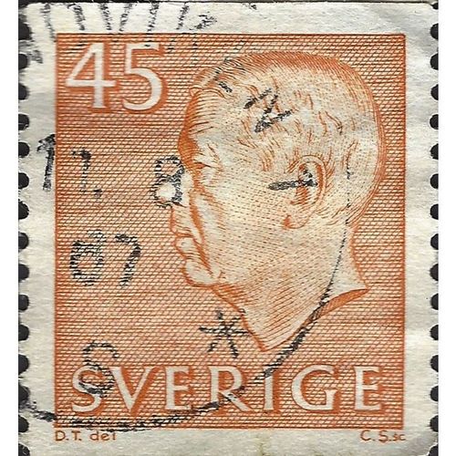 SWEDEN, King Gustav Adolf VI, orange 1964, 45ore, #3
