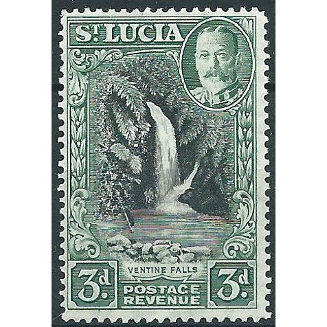 St Lucia 1936 SG118 3d Black & Dull Green Mounted Mint .. ..