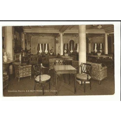 Canadian Pacific SS MONTROSE Cabin Lounge Company Postcard