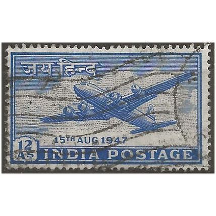 India 1947 SG303 12a Ultramarine AIR Fine Used ...