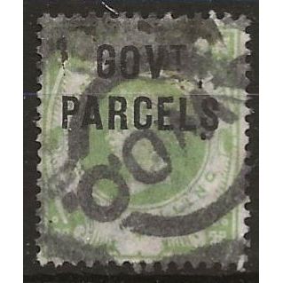 1890 068 1/- Deep Green Government Parcels Official Good+ Used Fresh Colour