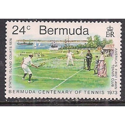 Bermuda 1973 QE2 24 cents Tennis SG 302 MNH ( B703 )