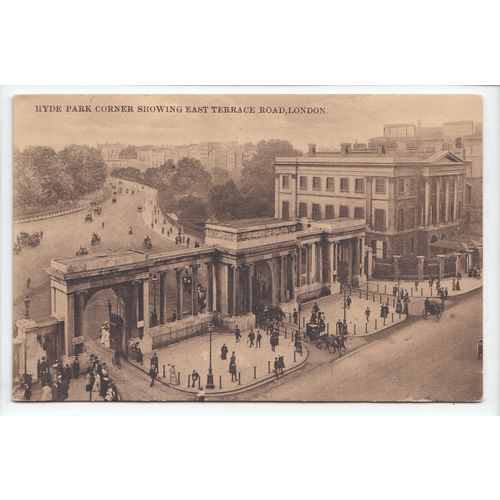Hyde Park Corner Showing East Terrace Road London Postcard BR2