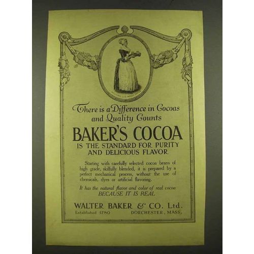 1913 Baker's Cocoa Ad - There is a Difference