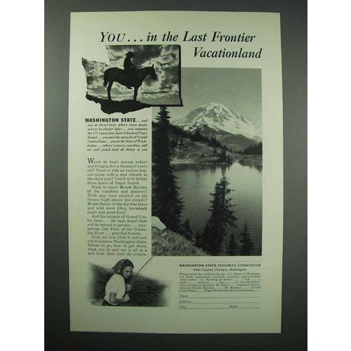 1938 Washington Tourism Ad - Frontier Vacationland