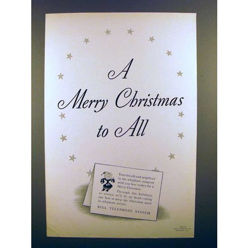 1939 Bell Telephone Ad - A Merry Christmas to All!