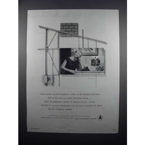 1954 Bell Telephone System Ad - Outlets in Kitchen