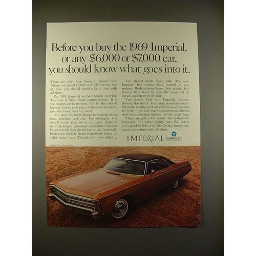 1969 Chrysler Imperial LeBaron Two-Door Hardtop Car Ad!