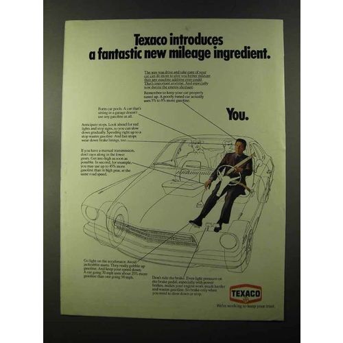 1973 Texaco Oil Ad - Fantastic New Mileage Ingredient