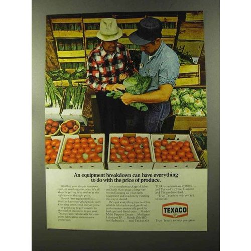 1973 Texaco Oil Ad - The Price of Produce