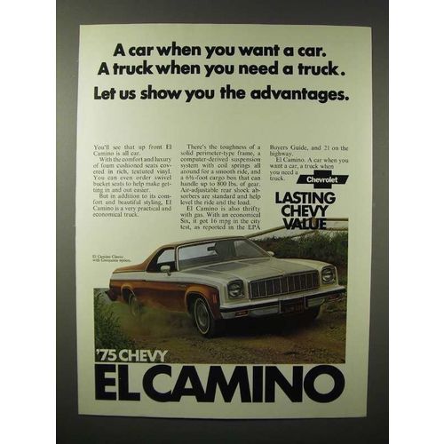 1975 Chevrolet El Camino Classic Car / Truck Ad
