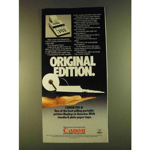 1980 Canon P10-D Calculator Ad - Original Edition