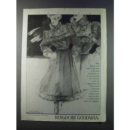1981 Bergdorf Goodman Fendi Coat Ad - Italia 81